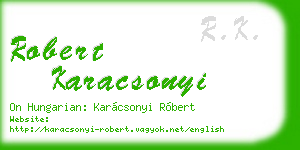 robert karacsonyi business card