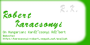 robert karacsonyi business card